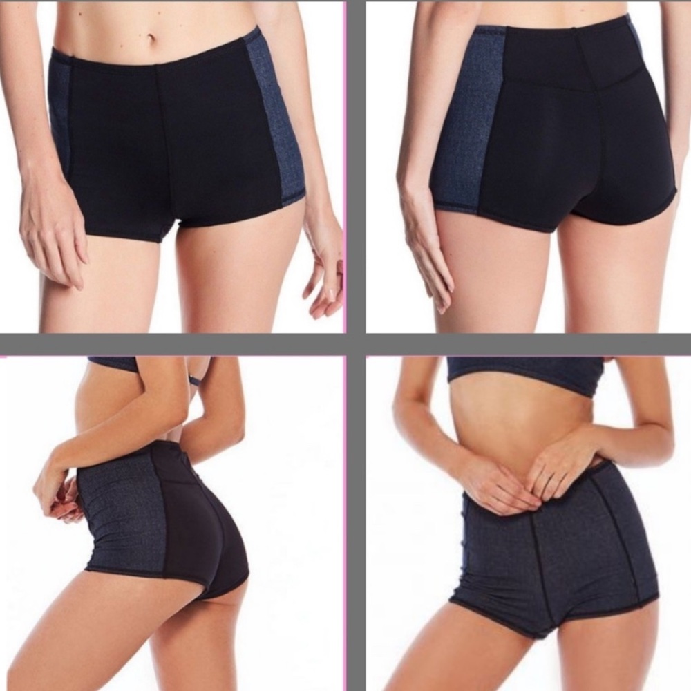 L*Space | Verona Reversible Swim Short Active Bikini Bottom Black/Purple (S) - Picture 3 of 16